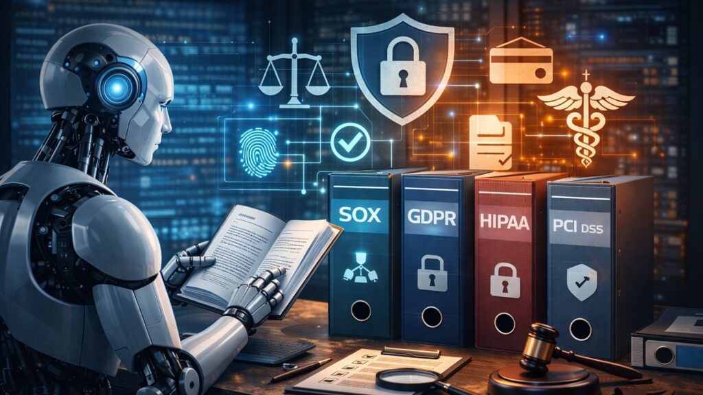 Robot reading compliance manuals