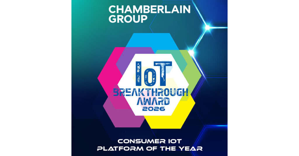 Chamberlain Group’s myQ Named “Overall Consumer IoT Platform of the Year” in 10th Annual IoT Breakthrough Awards Program Chamberlain Group's myQ Named "Overall Consumer IoT Platform of the Year" in 10th Annual IoT Breakthrough Awards Program