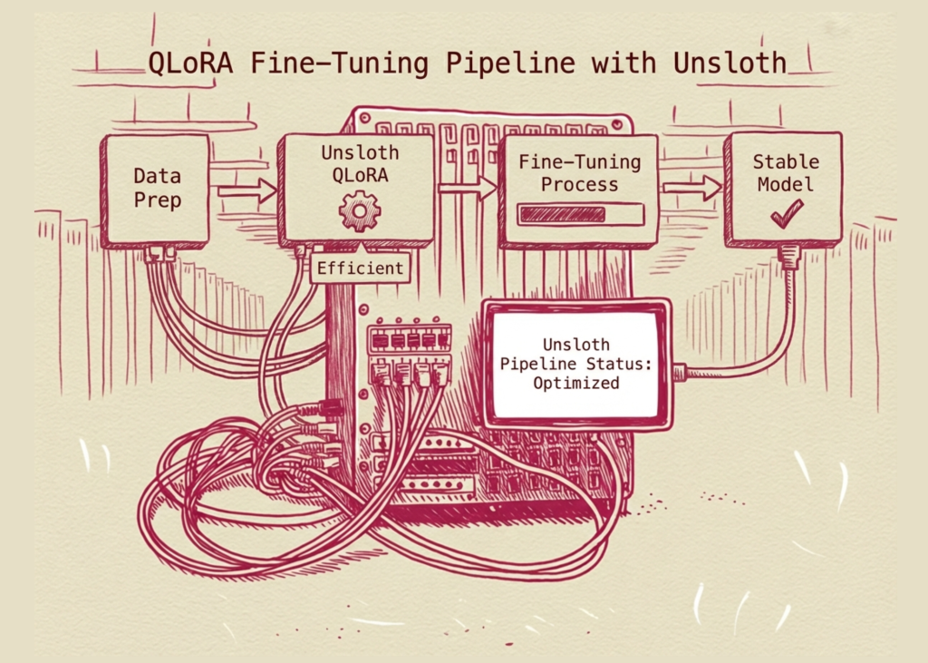 The way to Construct a Secure and Environment friendly QLoRA Effective-Tuning Pipeline Utilizing Unsloth for Massive Language Fashions How to Build a Stable and Efficient QLoRA Fine-Tuning Pipeline Using Unsloth for Large Language Models