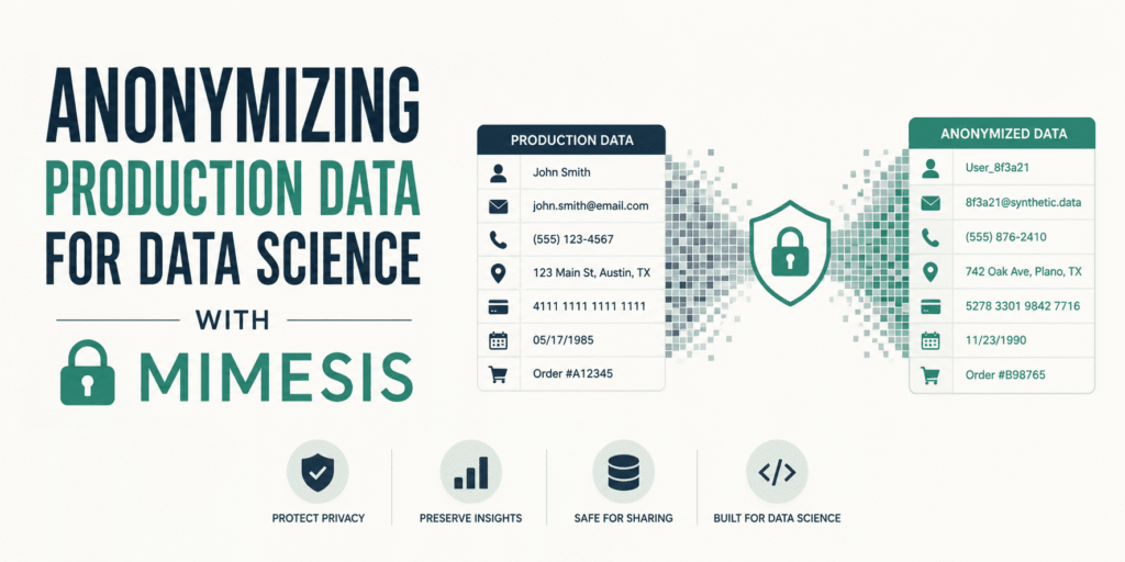 Anonymizing Production Data for Data Science with Mimesis