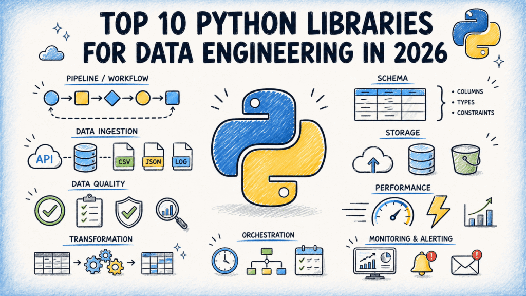 The 10 Must-Know Python Libraries for Data Engineering in 2026 Top 10 Python Libraries for Data Engineering in 2026
