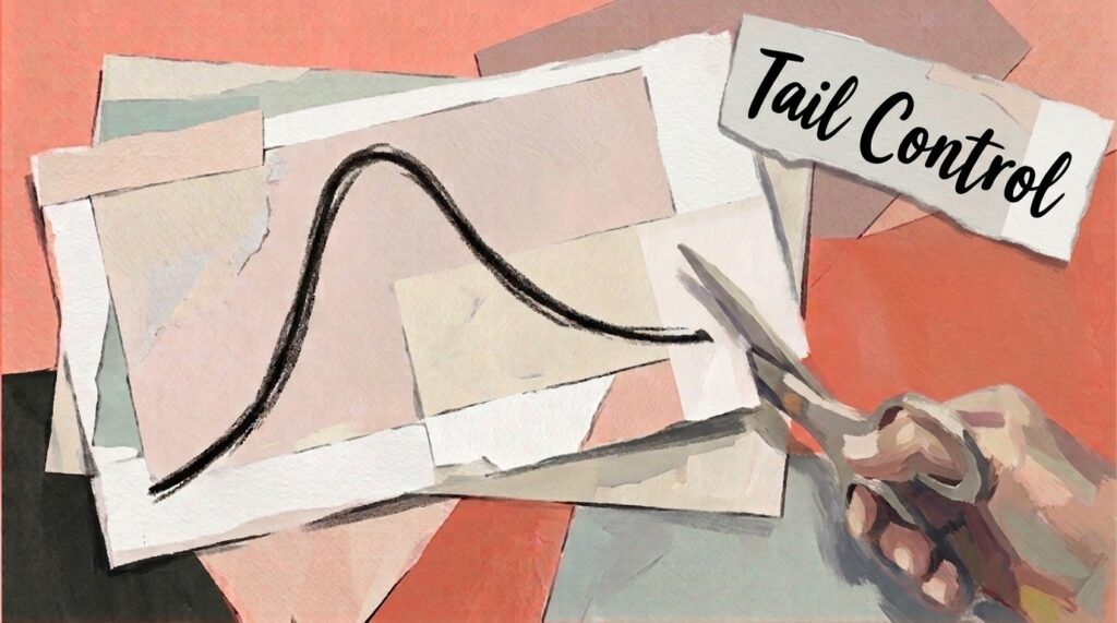 Beyond the Prompt: The Surprising Science of Steering Autonomous AI Agents An image of scissors cutting off the tail of a bell curve