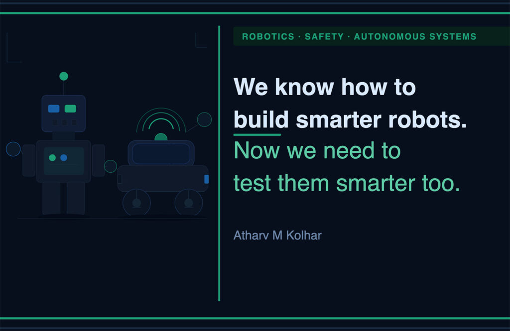 A cover image for how to build smarter testing for robots.
