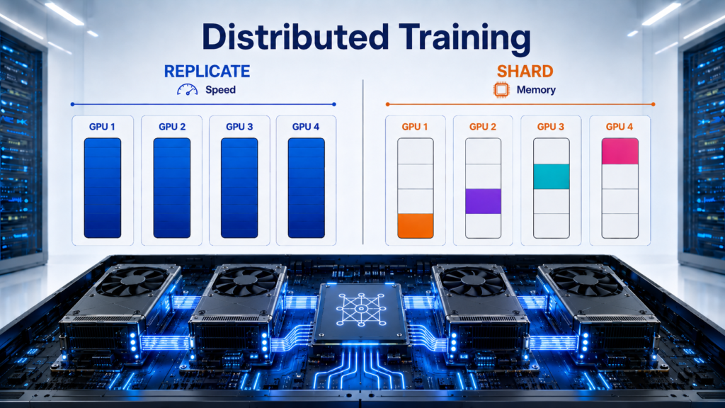 The Hidden Wiring: Why Your GPU Topology Can Make or Break Your Deep Learning Strategy picture showing the strategies and hardware behind distributed training