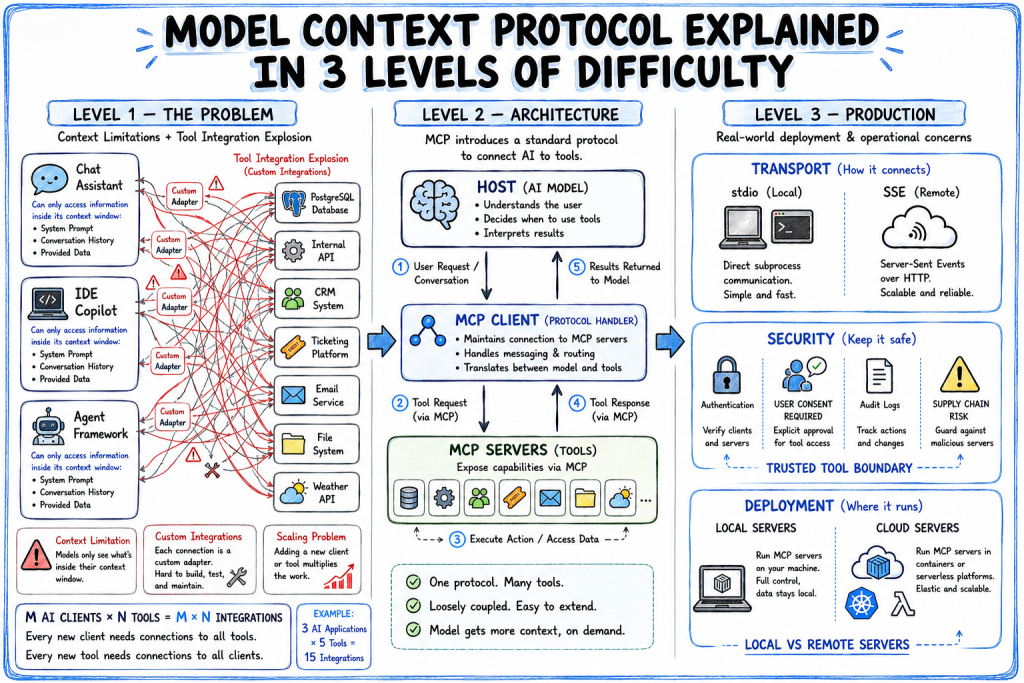 Model Context Protocol Explained in 3 Levels of Difficulty Model Context Protocol Explained in 3 Levels of Difficulty