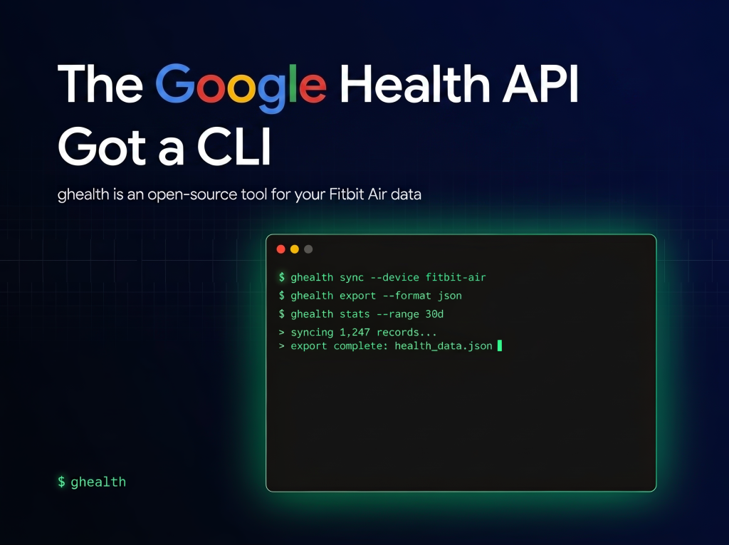 The Google Health API Got a CLI: ghealth is an Open-Source Tool for Your Fitbit Air Data The Google Health API Got a CLI: ghealth is an Open-Source Tool for Your Fitbit Air Data