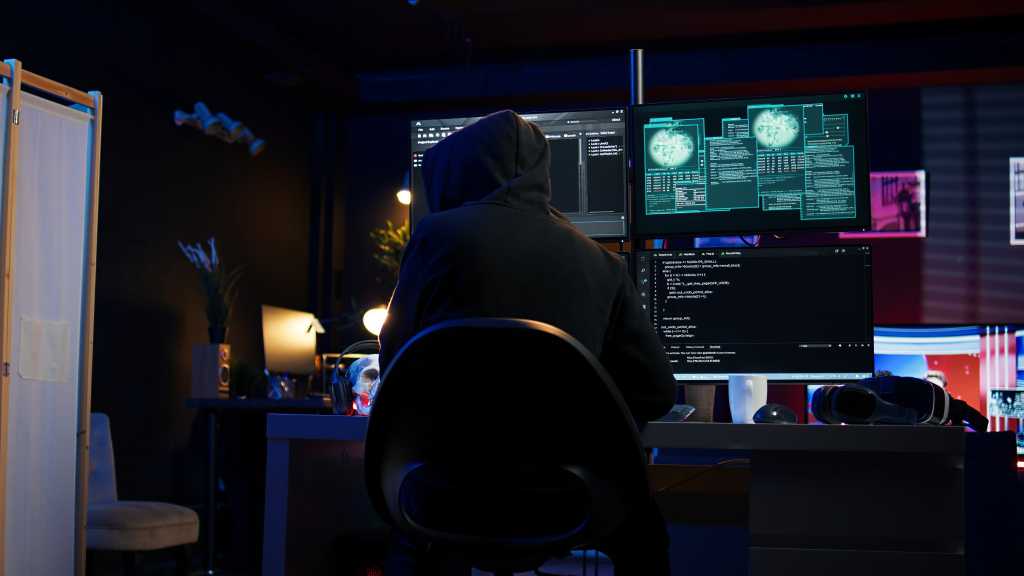 From One C2 Kit to a Global Stage: 30 Clients, 2 Powers, Infinite Possibilities Cybercriminal fraudulently breaching security systems while hiding in secret HQ. Hacker breaking down security systems defenses using rogue scripts to steal valuable data, camera B