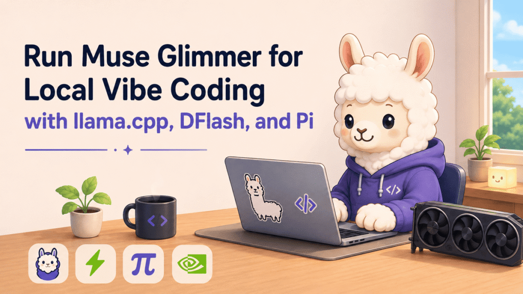 Orchestrate Local Vibes: Coding with Muse Glimmer, llama.cpp, DFlash & Pi Run Muse Glimmer for Local Vibe Coding with llama.cpp, DFlash, and Pi