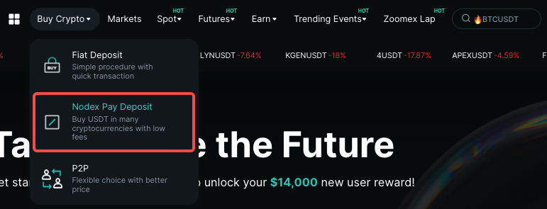Zoomex Turbocharges Deposits with Nodex Pay’s Lightning-Fast Lane Zoomex Streamlines Deposits with Nodex Pay