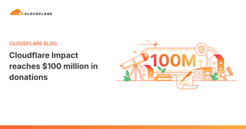 Cloudflare Impact reaches $100 million in donations Cloudflare Impact reaches $100 million in donations