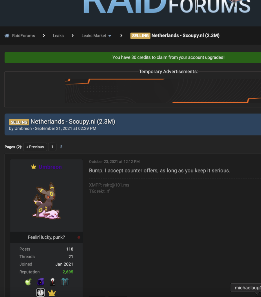 Dutch Police Arrest ‘Reformed’ Hacker in Shiny Hunters Investigation – Krebs on Security