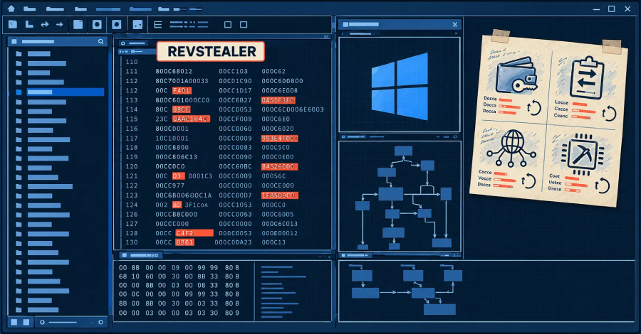 Four REVSTEALER-Driven Modules Bypass Windows Security to Unleash Hidden Crypto Mining Four REVSTEALER-Linked Modules Disable Windows Update and Defender to Run a Crypto Miner