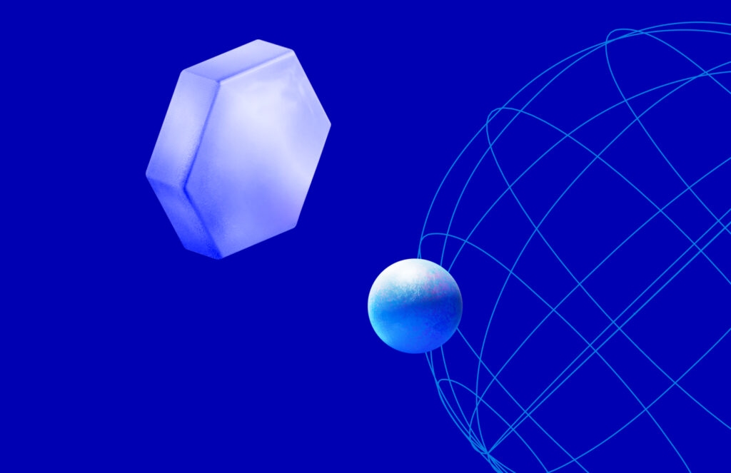 Blue abstract shapes on a blue background