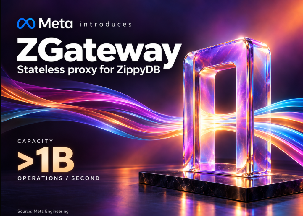 Meta’s ZGateway: How One Stateless Proxy Tier Unified ZippyDB Traffic at Over 1 Billion Operations Per Second Meta Introduces ZGateway: A Stateless Proxy Tier That Unifies ZippyDB Traffic and Handles Over 1 Billion Operations Per Second