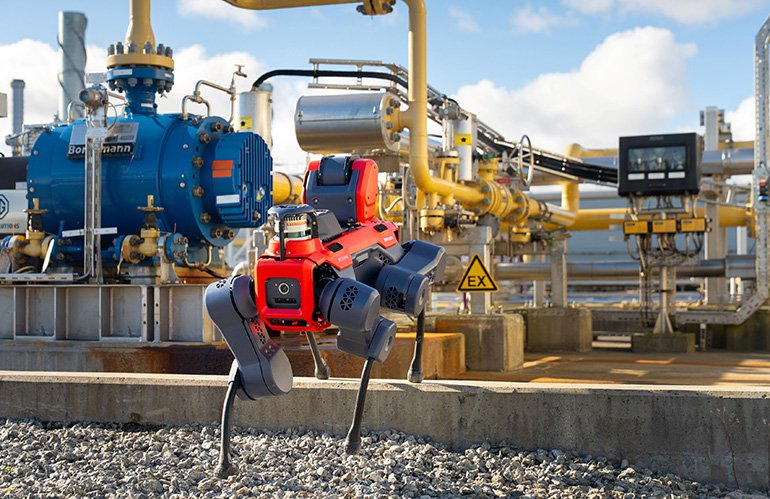 ANYmal X Legged Robot Enters Production for Deployment in Explosive Atmosphere Environments by ANYbotics The ANYmal X robot autonomously conducts industrial inspections.