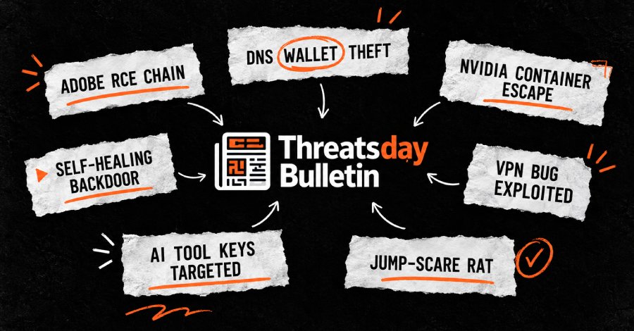 Top Cybersecurity Threats Uncovered: Critical Exploits, Container Escapes, and Emerging Attack Vectors You Need to Know Adobe RCE, DNS Wallet Theft, NVIDIA Container Escape, Self-Healing Backdoor + 23 More