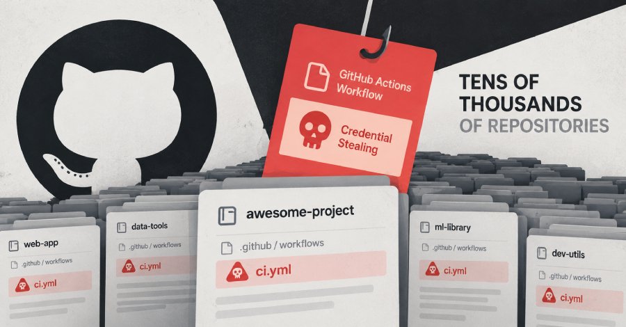 Hidden Malware Workflows Siphon Login Secrets from a Massive Wave of Compromised Code Repositories Credential-Stealing GitHub Actions Workflows Planted in Tens of Thousands of Repositories