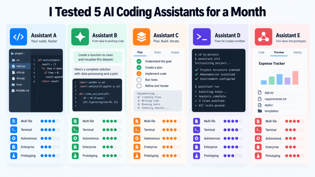 One Month, Five AI Code Generators, Zero Bias: Here’s My Unfiltered Verdict Tested 5 AI Coding Assistants Month