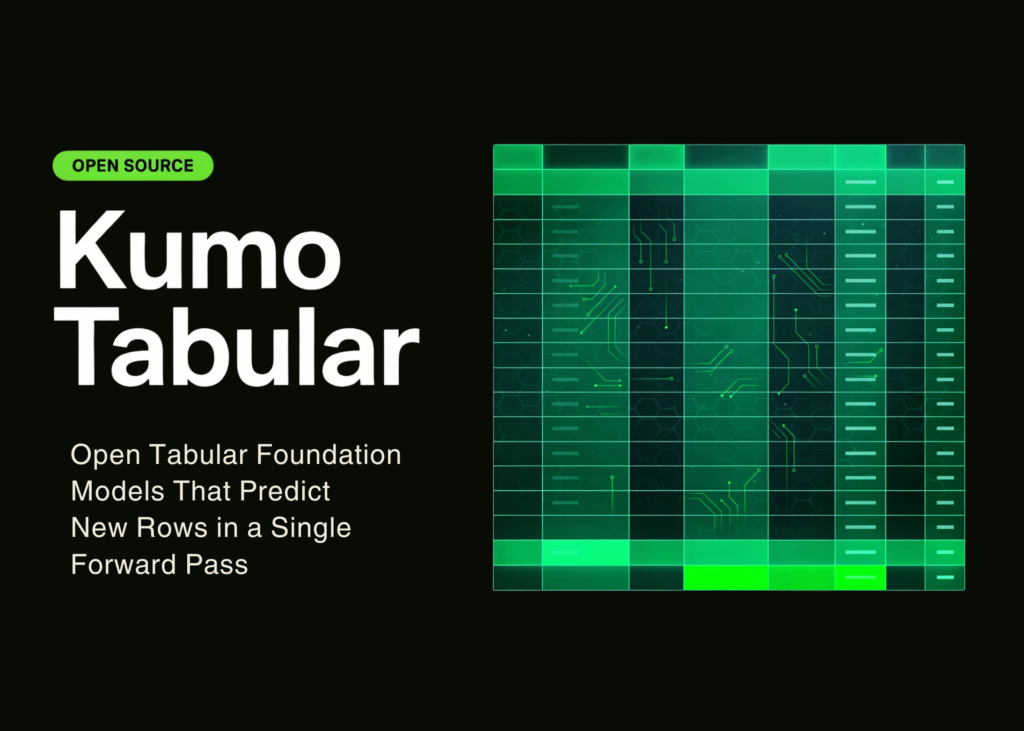 NVIDIA Unveils Kumo Tabular: Open Foundation Models That Generate New Rows Instantly in a Single Forward Pass NVIDIA Releases Kumo Tabular: Open Tabular Foundation Models That Predict New Rows in a Single Forward Pass